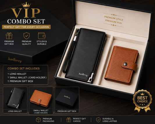 Baellerry VIP Wallet & Card Holder Combo Gift Set | Buy 1 Get 1 FREE