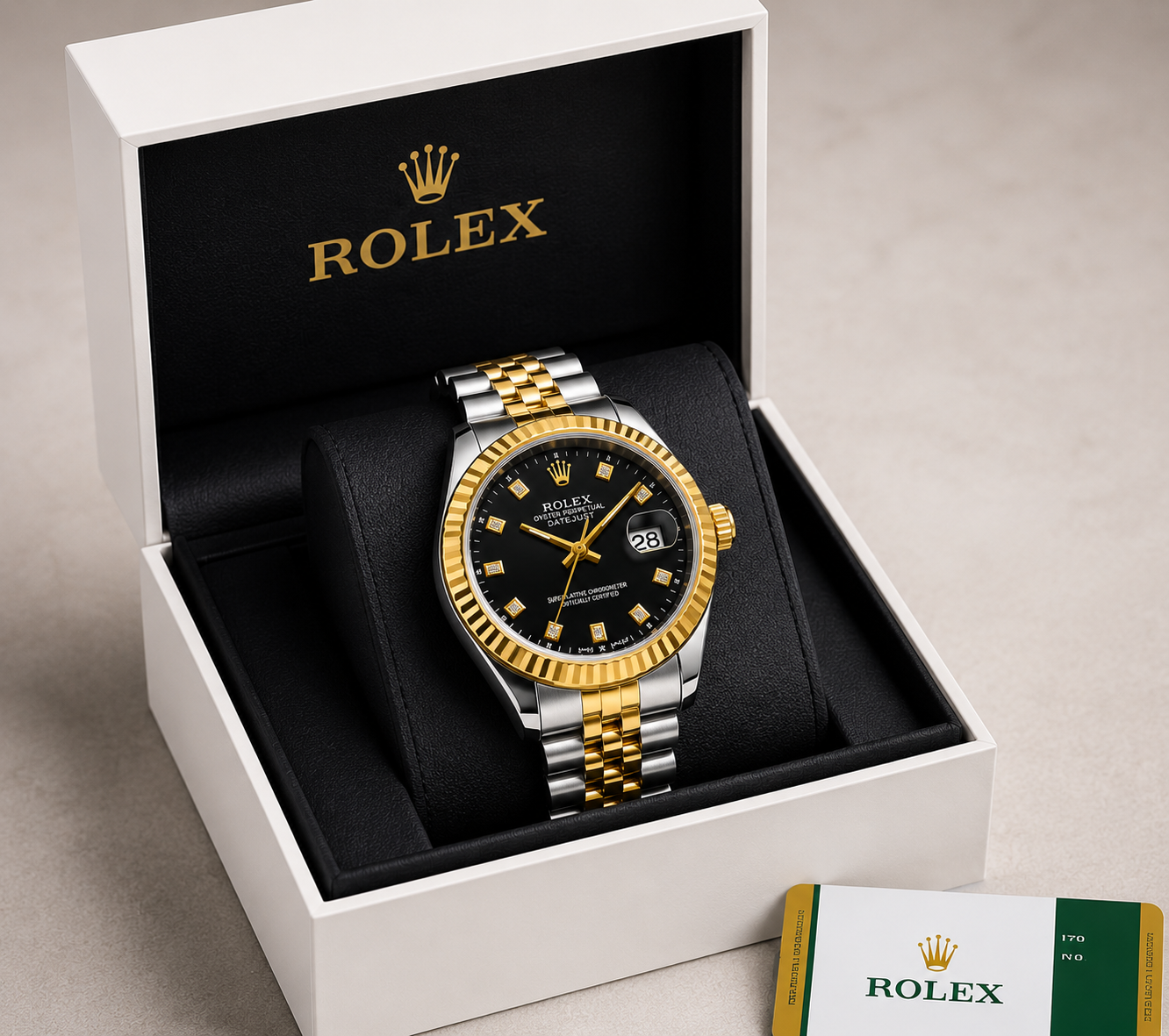 Rolex Style Premium Date Display Men's Watch With Luxury Gift Box | Free Delivery by Luxurious Hub