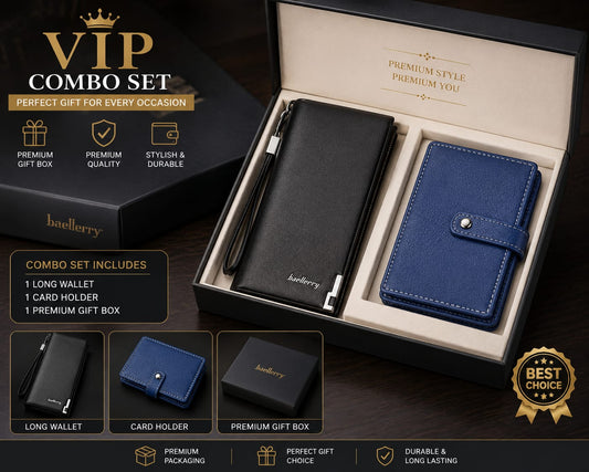 Baellerry VIP Wallet & Card Holder Combo Gift Set | Buy 1 Get 1 FREE