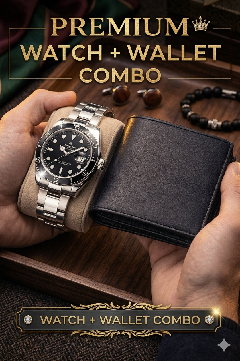 Premium Men’s Watch & Wallet Combo Gift Set