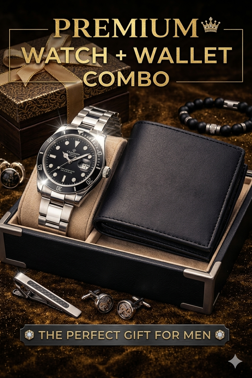 Premium Men’s Watch & Wallet Combo Gift Set