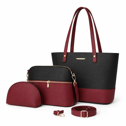 Luxurious Hub™ Premium 3 Piece Ladies Handbag Set – Elegant Tote, Crossbody & Makeup Pouch | Available in 6 Stunning Colors