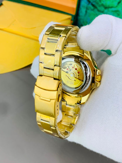 Luxury Automatic Men's Watch – Self-Winding Premium Gold Edition