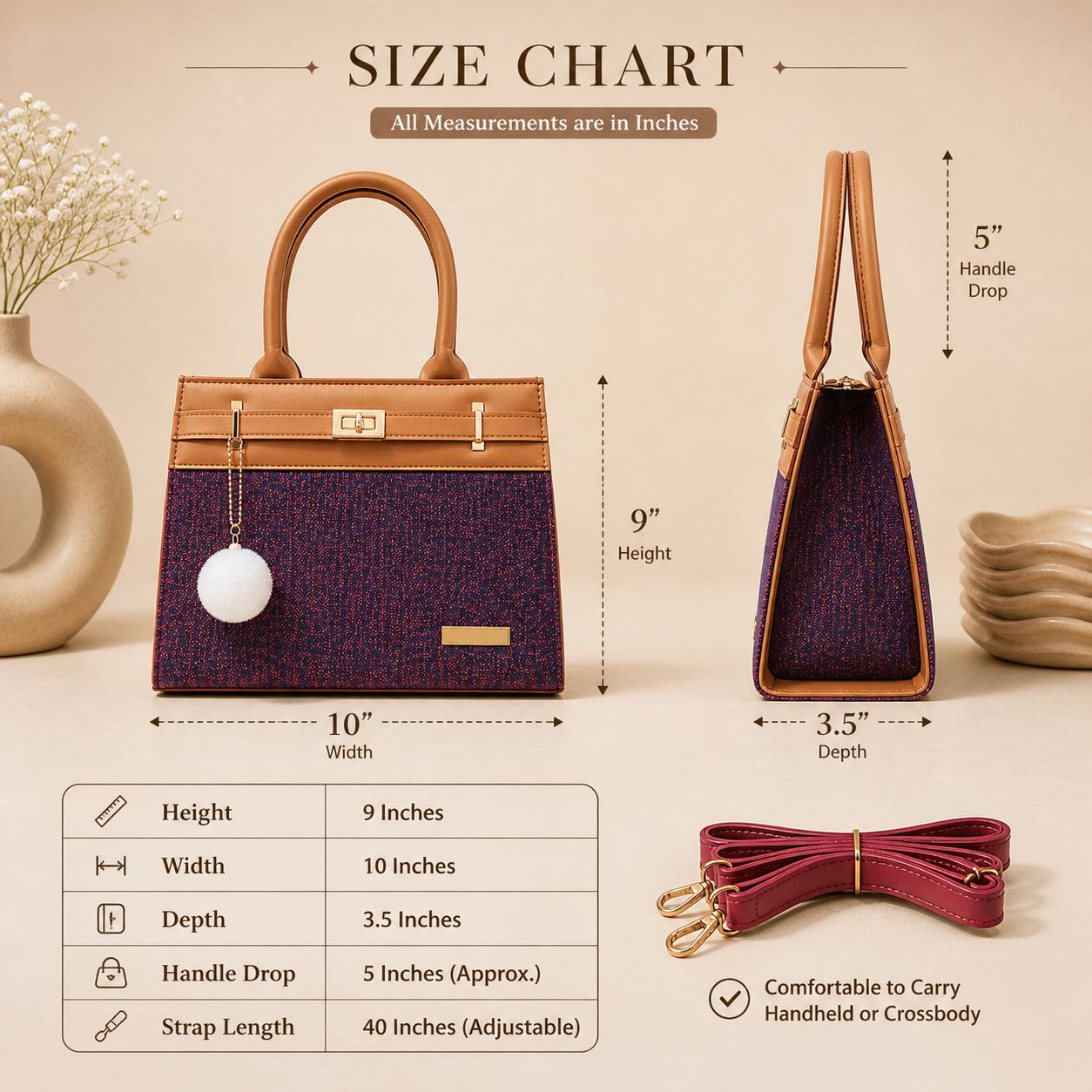 Elegant Women’s Luxury Handbag – Easy To Carry Premium Tote Bag