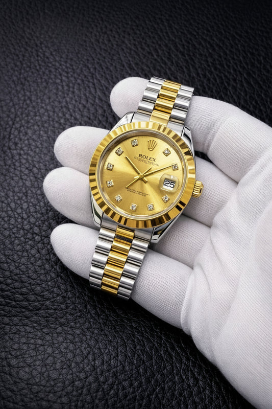 Luxury Gold & Silver Date Display Watch | Premium Stainless Steel Men's Watch
