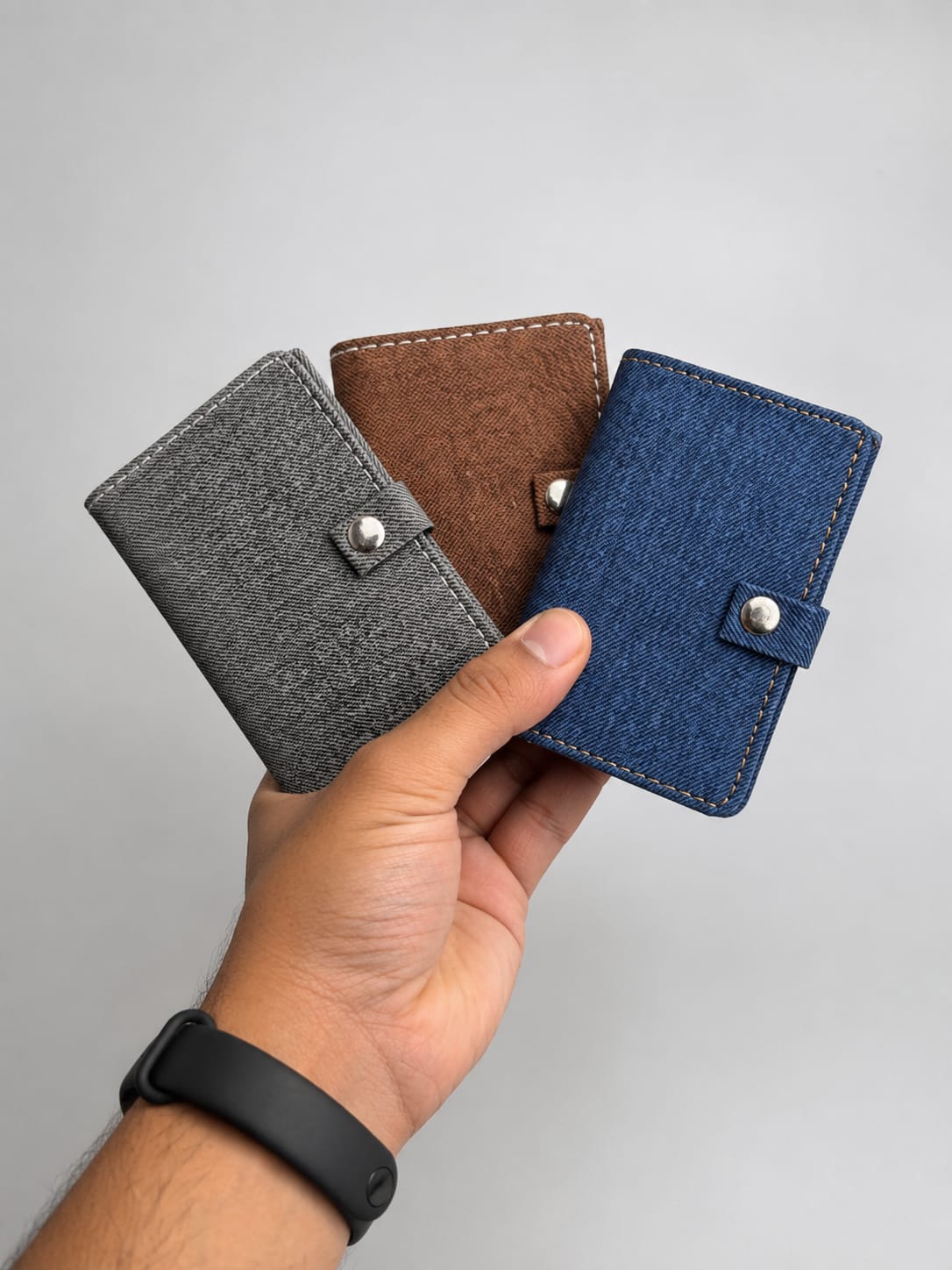 Premium RFID Blocking Pop-Up Card Holder Wallet – Slim Metal Wallet for Men (Blue)